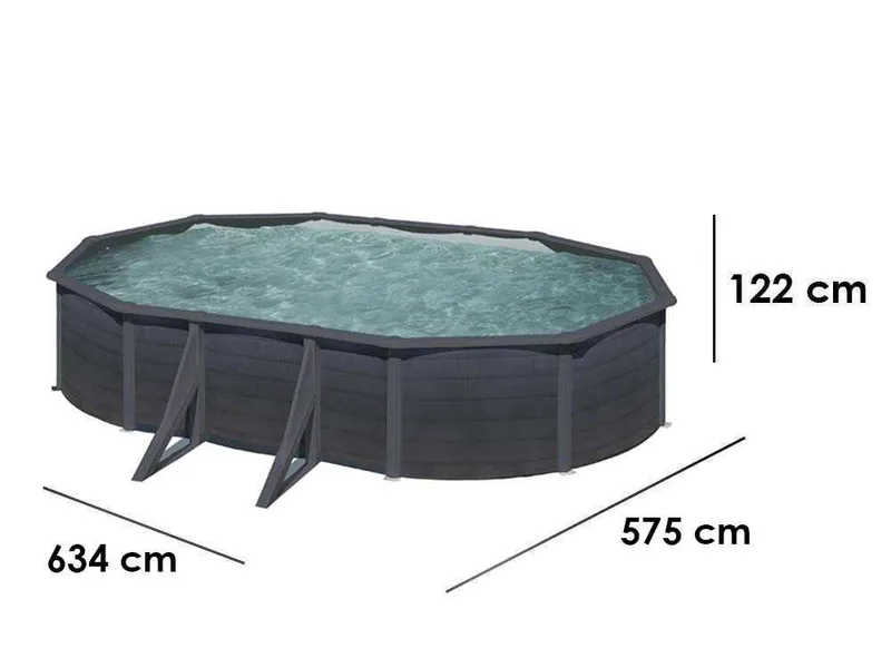 Gre Kea Ovale 610x375x120cm - Piscine hors-sol en acier