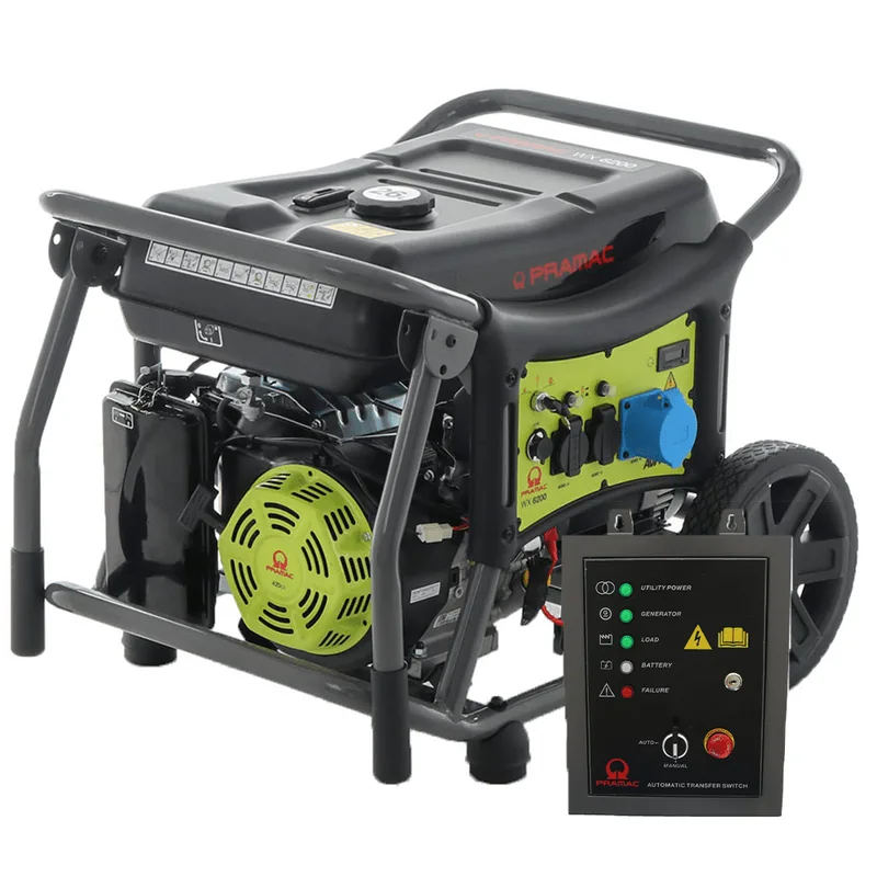 Pramac WX 6200 ES ATS - Groupe électrogène à essence sur chariot 5.8 kW - Continu 5.3 kW Monophasé + ATS