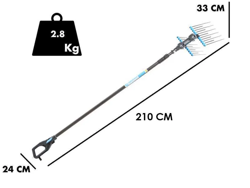 Campagnola Alice STAR 58 PLUS - Peigne vibreur électrique à batterie dorsale - Perche télescopique en carbone de 210 à 280 cm