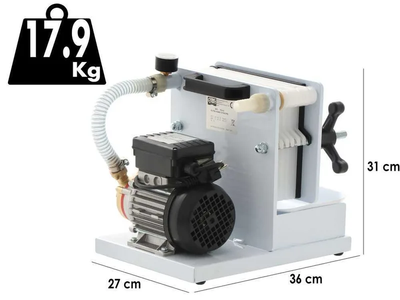 Grifo Hobby 6 - Filtre pour vin à plaques - Pompe œnologique pour filtrer le vin
