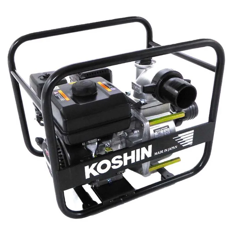 Motopompe thermique Koshin STV-80X pour eaux semi-chargées avec raccords de 80 mm