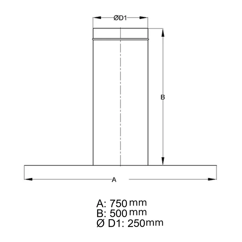 Schiedel traversée de toit 0° manchon Ø130 mm / 150 mm brillant