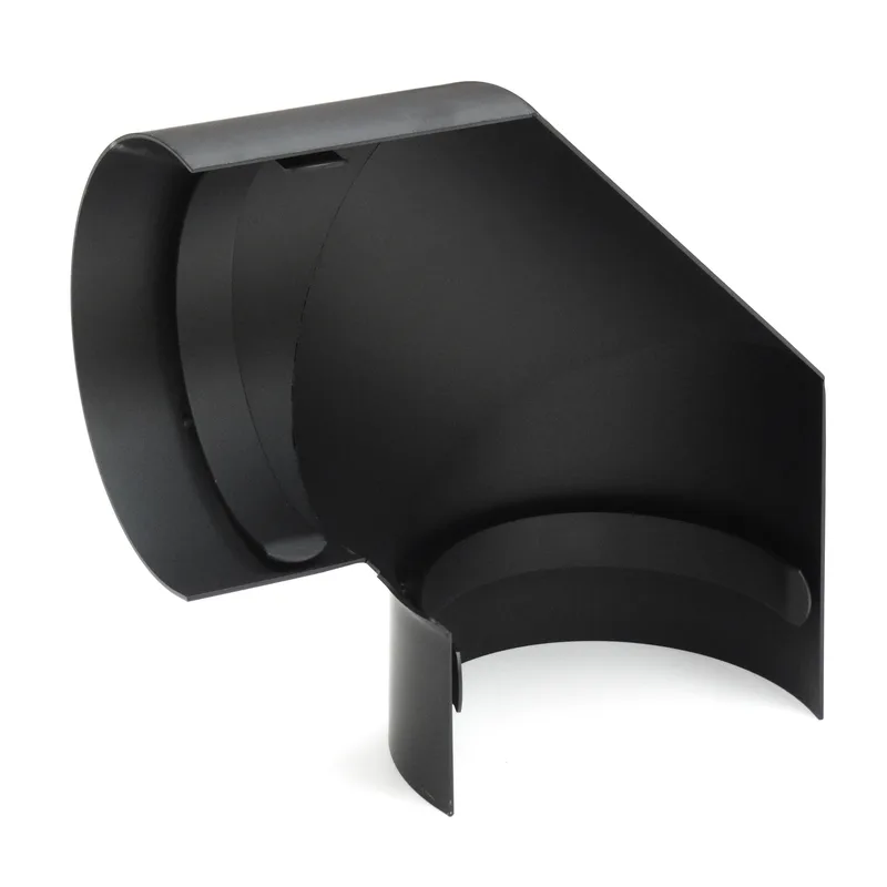 Raik Basic écran thermique 180mm noir latéral pour coude 3 pièces 90° pour tuyau de fumée / conduit de fumée