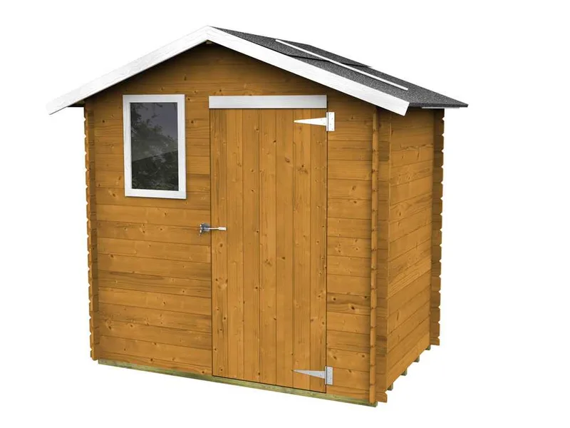 Alce Livia 198x130 mélèze - Abri de jardin en bois - Avec fenêtre frontale - 198x130x205 cm