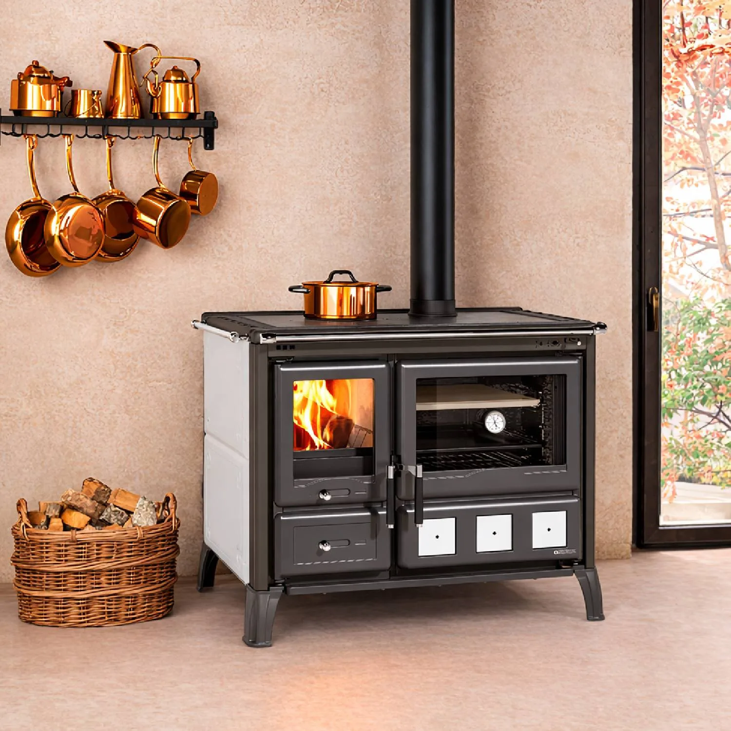 La Nordica GARDENIA XXL céramique - blanc cuisinière à bois