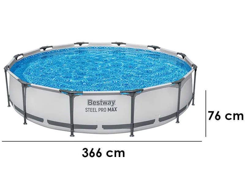 Bestway Steel Pro Max 56416 - Ø366x76 cm - Piscine ronde pour 5-6 personnes