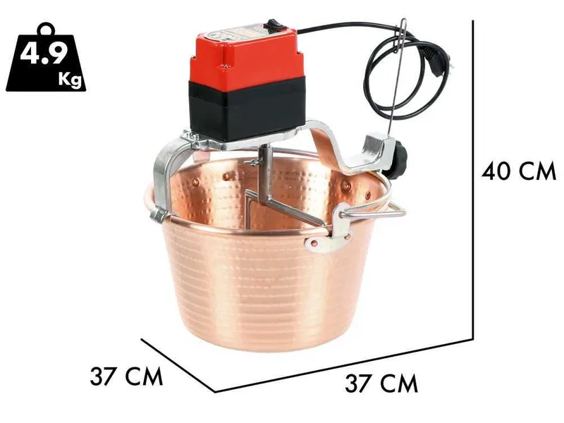 NuovaFac Cuoca Automatica à induction - Chaudron électrique en cuivre martelé - 9L - 24W