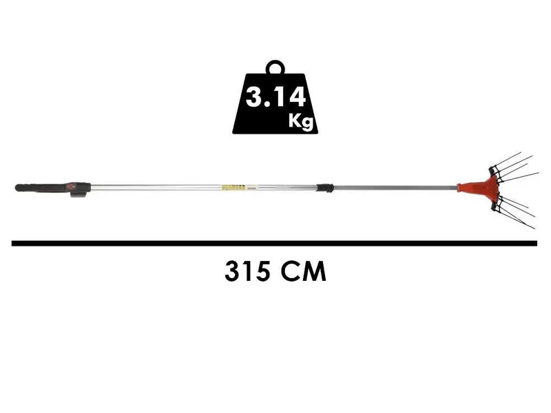Stocker E-51 21V - Peigne vibreur à batterie avec perche télescopique de 235 à 315 cm - 4 Ah 21V