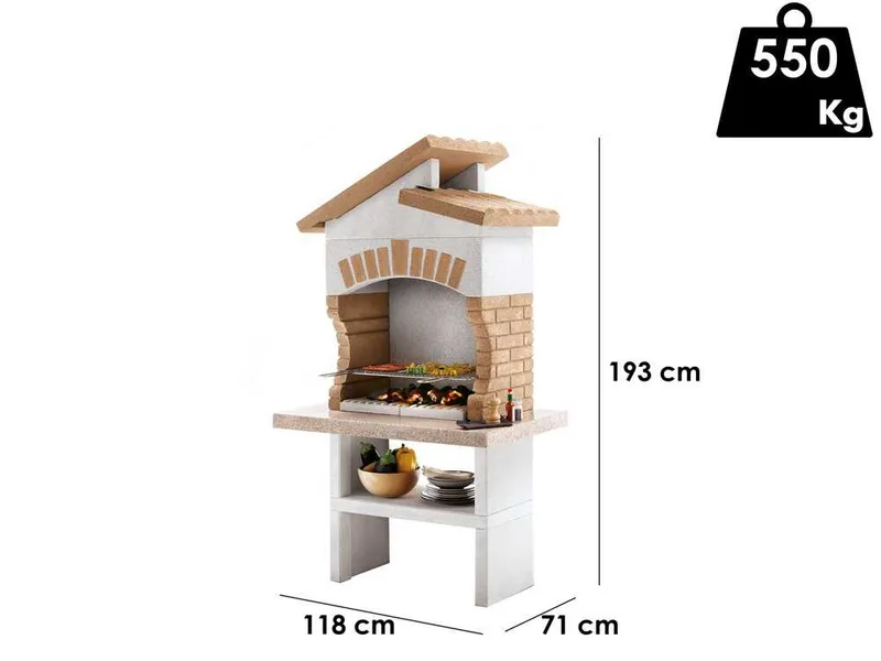 Palazzetti Tupai 2 - Barbecue à bois et à charbon en maçonnerie