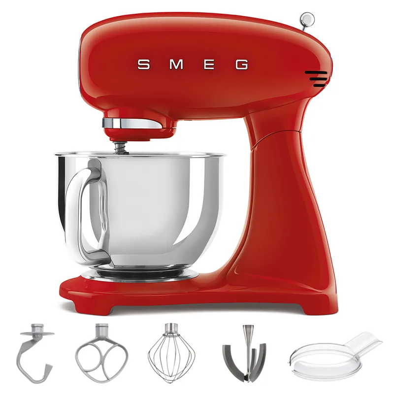 Smeg Full Color Rouge - Batteur mélangeur planétaire - Cuve en acier inoxydable de 4,8 litres