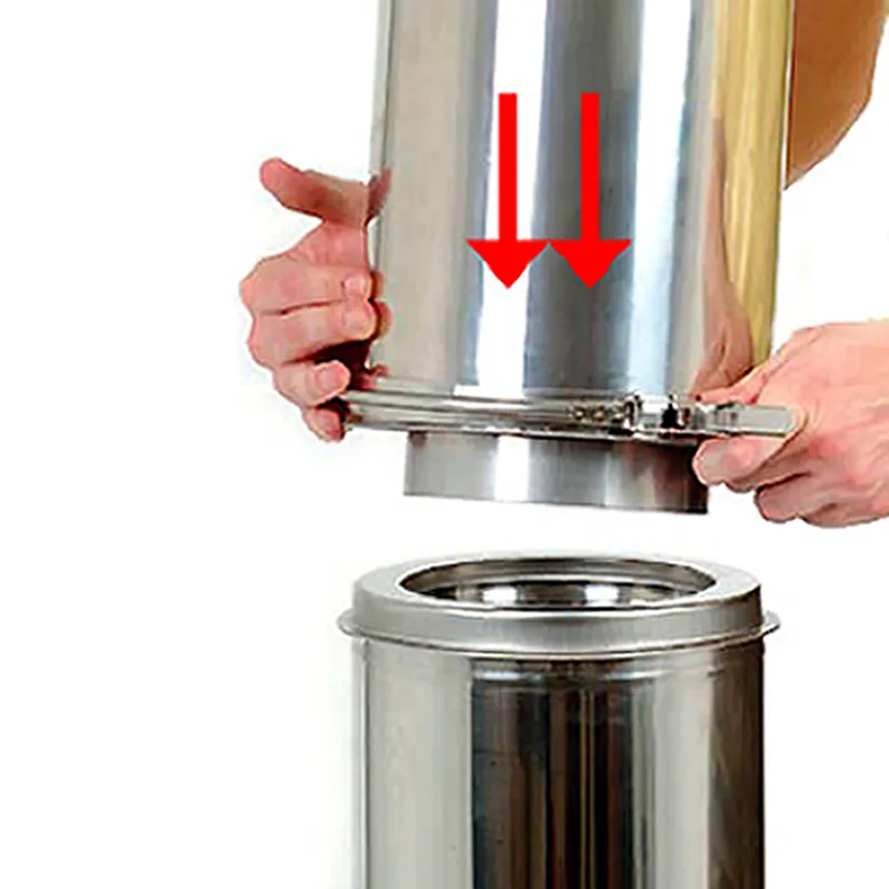 Opsinox cheminée en acier inoxydable 200mm console de sol avec évacuation des condensats BPDC