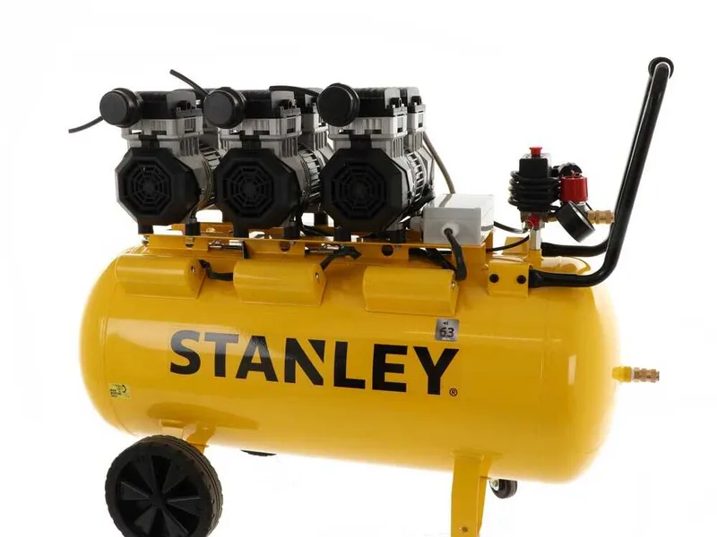 Stanley DST370/8/100-3 - Compresseur d'air électrique monophasé silencieux, oil-less - Moteur 3 CV - 100 L
