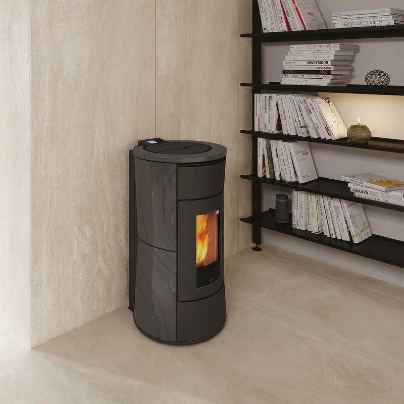 Edilkamin Cherie H 14 Evo poêle à granulés hydro céramique gris foncé