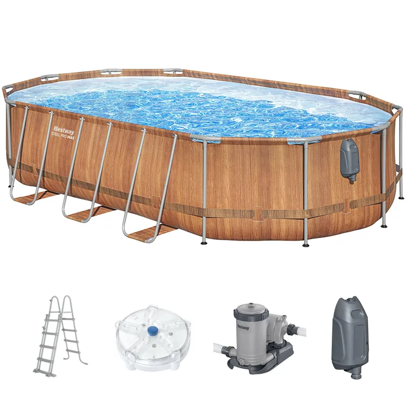 Bestway Steel Pro Max Comfort Jet 56719 - 610x366x122 cm - Piscine ovale avec système hydromassage