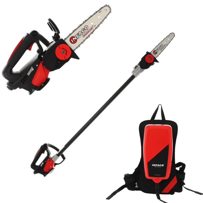 Perche élagueuse à batterie fixe de 93 cm Infaco TR9 - Batterie à dos incluse