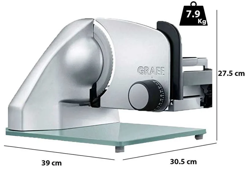 Graef Classic C99 Silver - Trancheuse 2 en 1 avec trancheuse à légumes - Lame de 170 mm