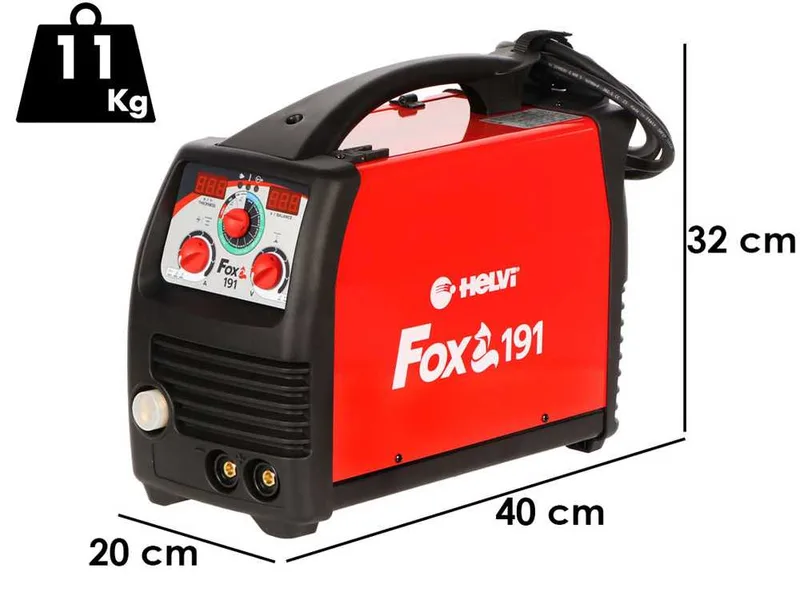 Helvi Fox 191 - Poste à souder Inverter multiprocédé (MIG-MAG/MMA-TIG), à courant continu (DC)