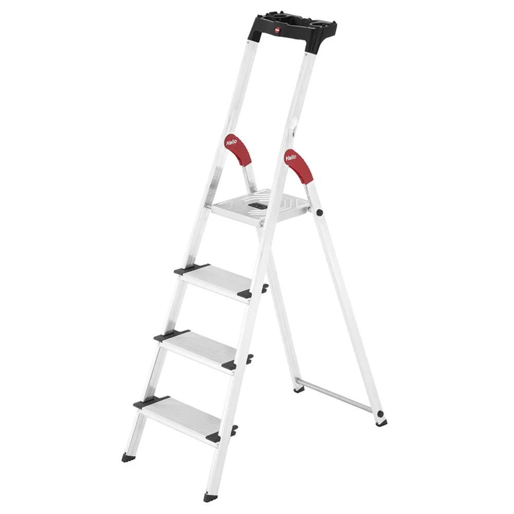 Hailo ProfiStep XXL, 4 marches, 1.46 m - Échelle en aluminium avec tréteau