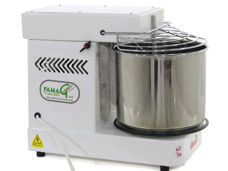 Pétrin à spirale Famag IM 8-S monophasé avec tête basculante - 8 KG