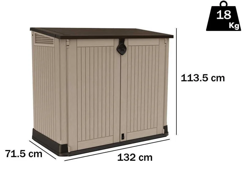 Keter Store it Out Midi beige - Armoire de jardin à outils - 132x71.5x113.5 cm