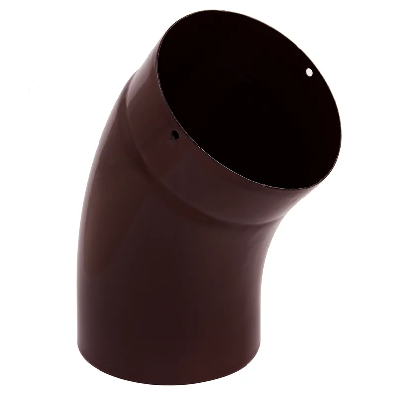 Coude de conduit de fumée / Coude de tuyau de poêle émaillé 150 mm - Coude lisse à 45° Marron