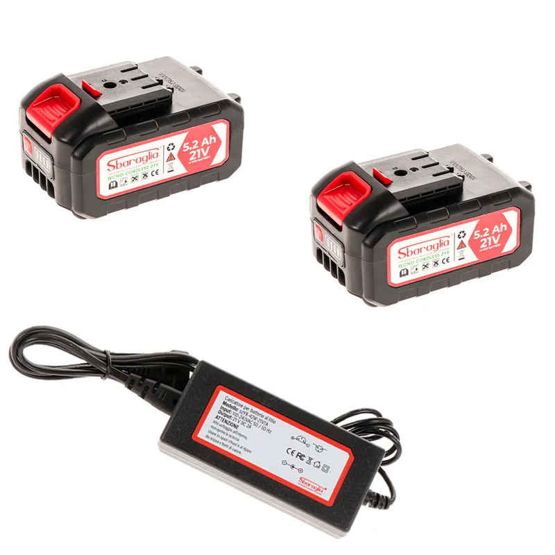 Kit Sbaraglia Tecno Cordless - 2x batteries 21V/5.2 Ah + 1x Chargeur