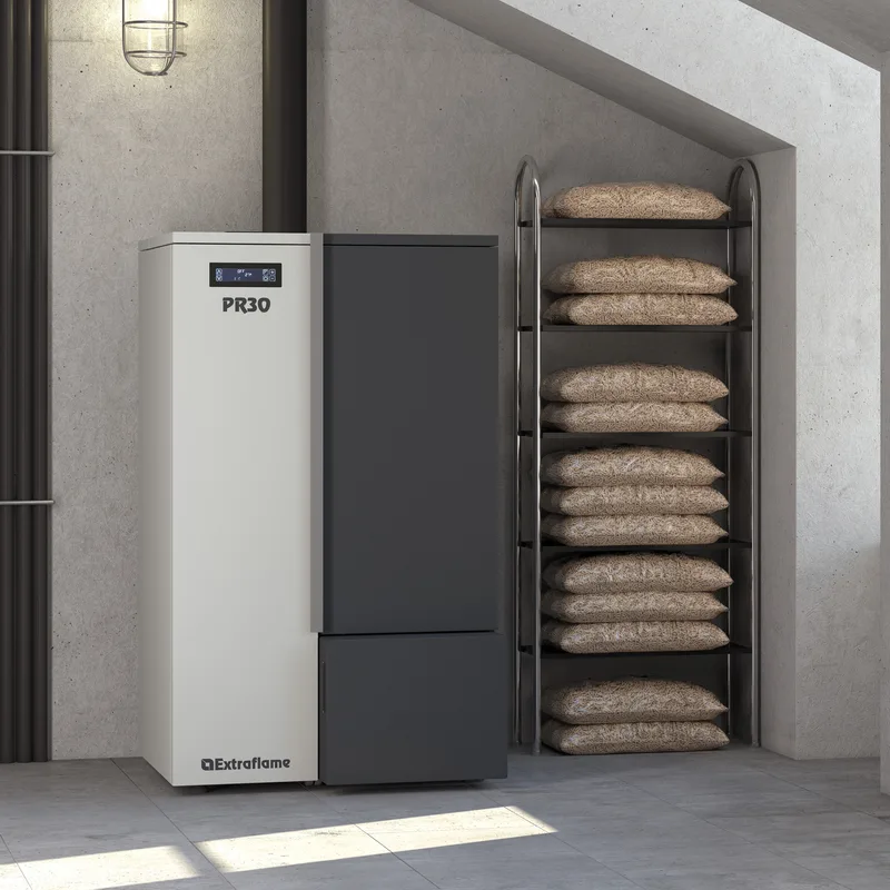 Extraflame Evolution Line PR30 Chaudière à granulés Acier Blanc-Gris