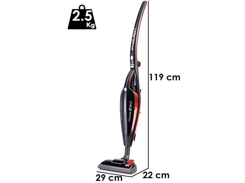 Ariete Evo 2 en 1 - Balai électrique - Aspirateur - Aspire-miettes - 2 en 1