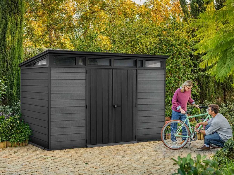 Keter Cortina 11 x 7 - Abri de jardin - Avec porte à double battant - 340 × 218 × 226 cm