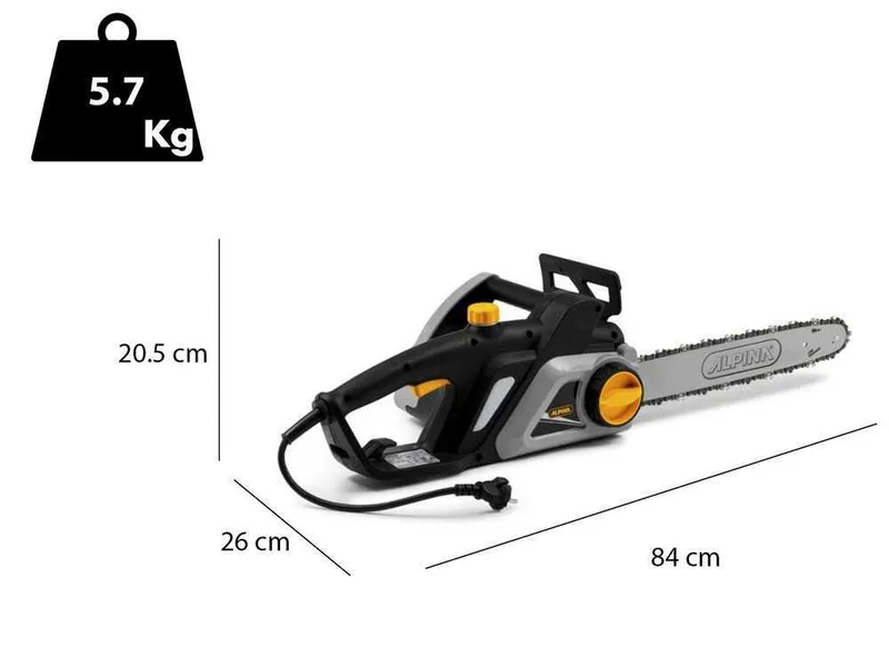Alpina ACS 200 ET 16 - Tronçonneuse électrique de 2000W - Guide de 40 cm