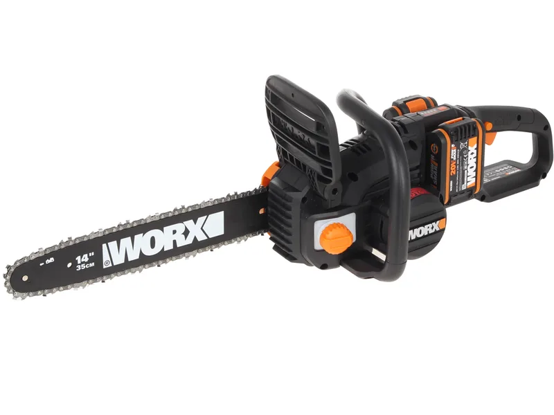 WORX WG384E - Tronçonneuse à batterie 2 x 20 V 2 Ah - Guide de 35 cm