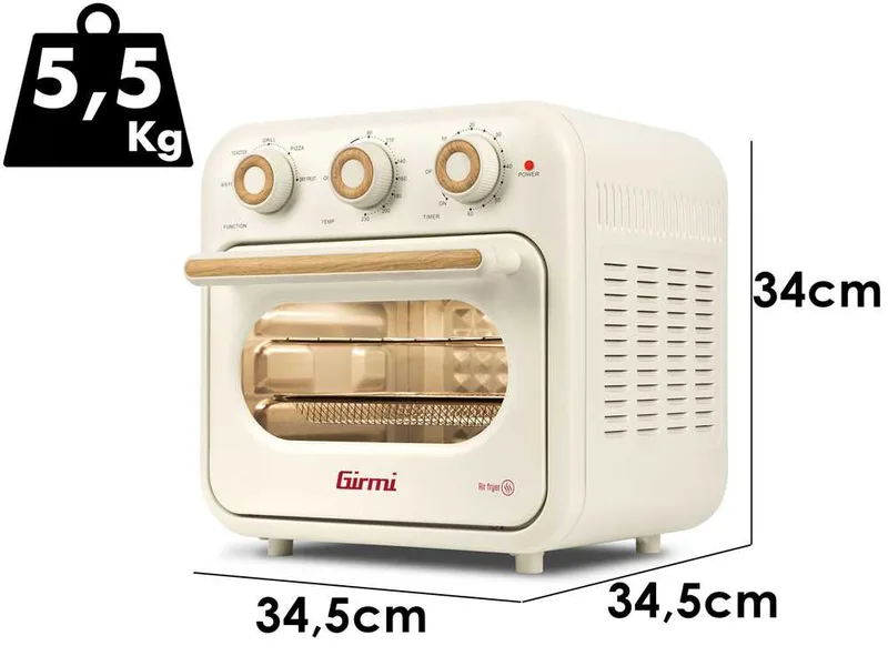 Girmi Ecofrit FG28 - Four électrique - Friteuse à air chaud 14 L