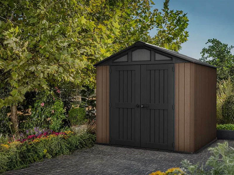 Keter Stronghold 8X8 - Abri de jardin - Avec porte à double battant - 252 × 231 × 241 cm