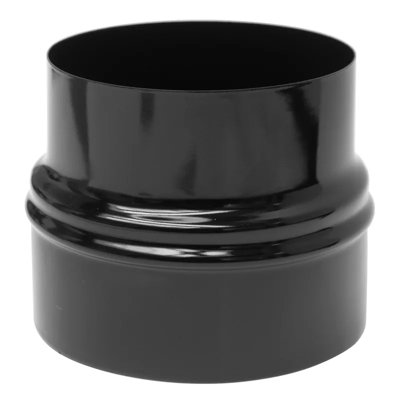 Raccord de conduit de fumée / Tuyau de poêle émaillé extension 120mm - 150mm noir