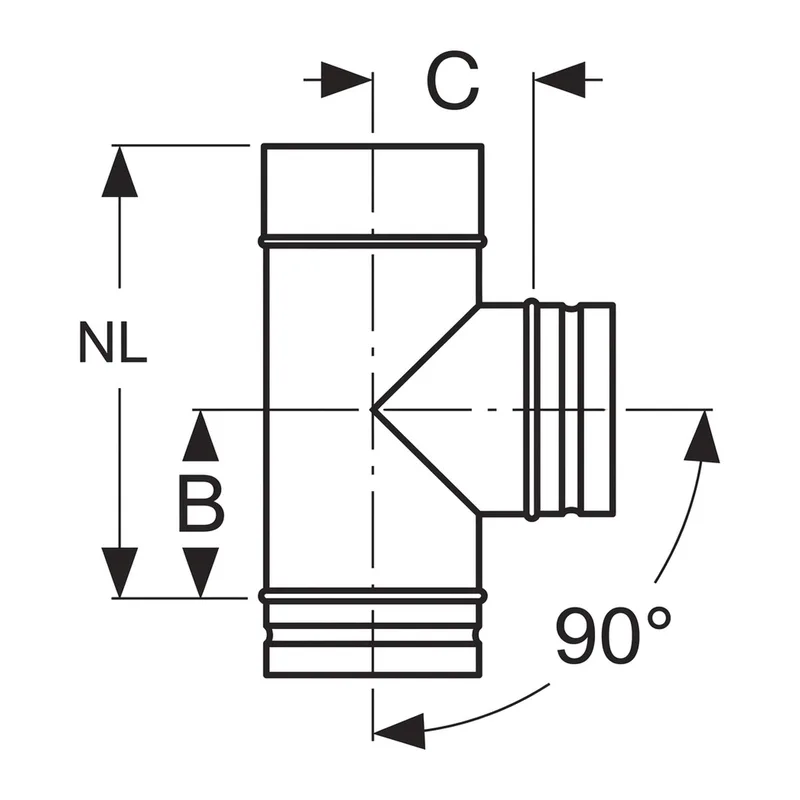 Schiedel Raccordement de conduit PPL 90° Ø 200 mm