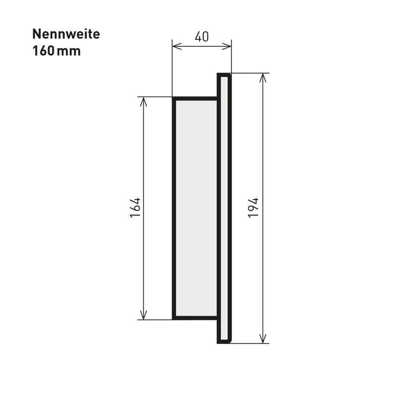 Raik Basic clapet aveugle 160mm noir pour tuyau de fumée / conduit de fumée