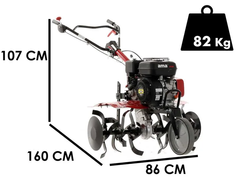 Ama MTZ80 - Motobineuse à essence 7 CV - Moteur de 208 cm3
