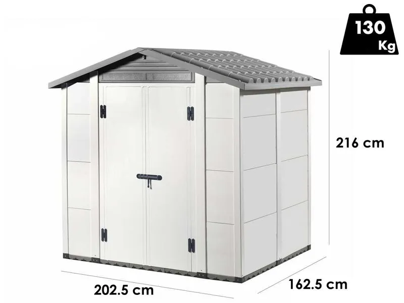 Garofalo Urban 200 - Abri de jardin - Avec porte à double battant - 202,5 x 162,5 x 216 cm