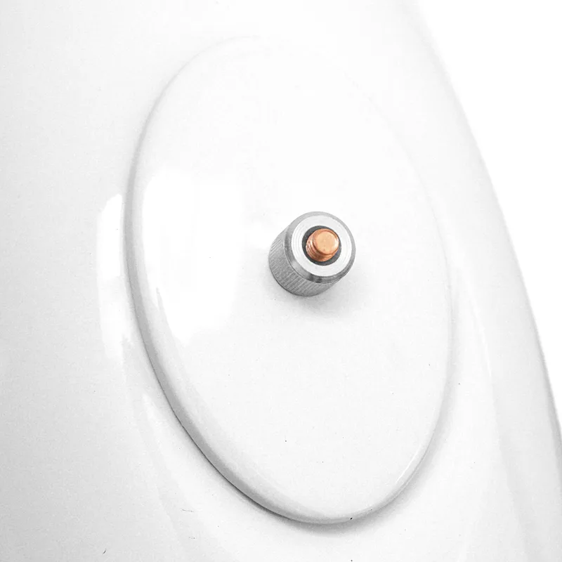 Coude de conduit de fumée / Coude de tuyau de poêle émaillé 130 mm - Coude lisse à 90° blanc avec ouverture de nettoyage