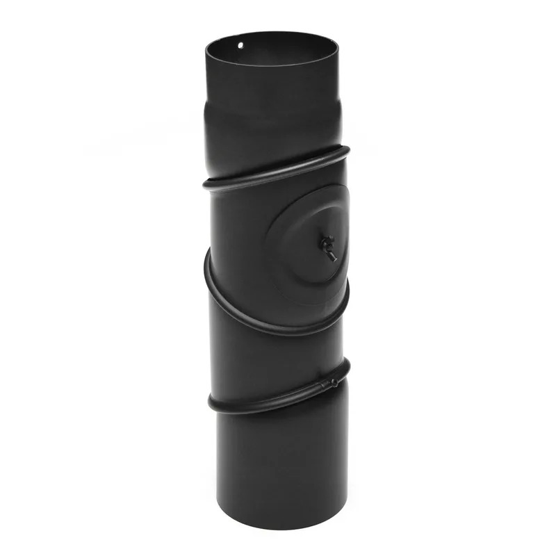 Raik Basic coude multiple 120 mm noir avec porte – 4 pièces pour tuyau de fumée / conduit de fumée