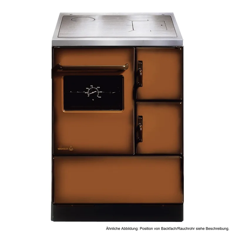 Wamsler K 118 Cuisinière à bois à gauche marron avec plaque en acier