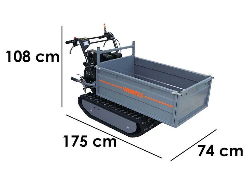 Brouette motorisée à chenilles Wortex SFL 500-E - Caisson 500 Kg - Démarrage électrique