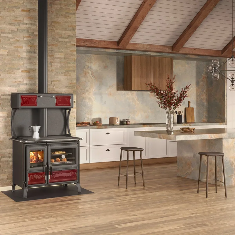 La Nordica MILLY.16 - Bordeaux rouge cuisinière à bois