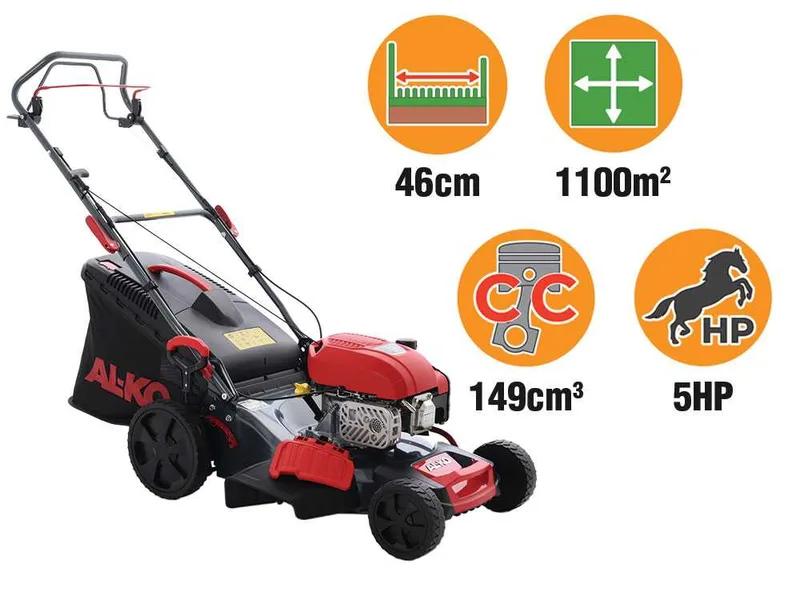 Al-Ko Easy 4.66 SP-D - Tondeuse à gazon thermique tractée - 4 en 1 - Moteur AL-KO Tech 6500 de 149 cm³