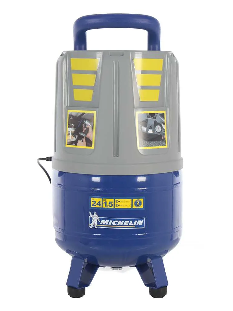 Michelin MVX 24 - Compresseur d'air électrique portatif monophasé, oil-less - Moteur 1.5 CV - 24 L
