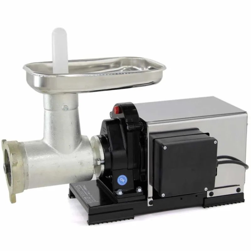 Hachoir à viande Reber 9504N INOX - N.32 - Moteur électrique à induction professionnel de 1200W - Motoréducteur standard