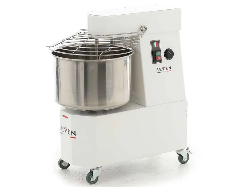 Pétrin à spirale professionnel Seven Italy GH 30 - 230 V - Avec roues et Minuterie