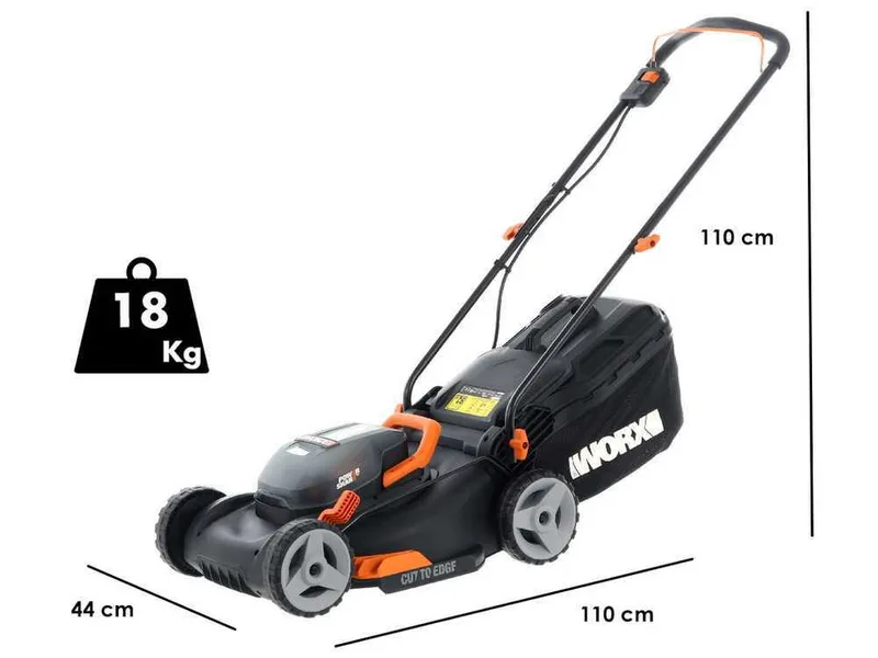 Tondeuse à gazon électrique à batterie Worx WG743E - 2X20V 4 Ah