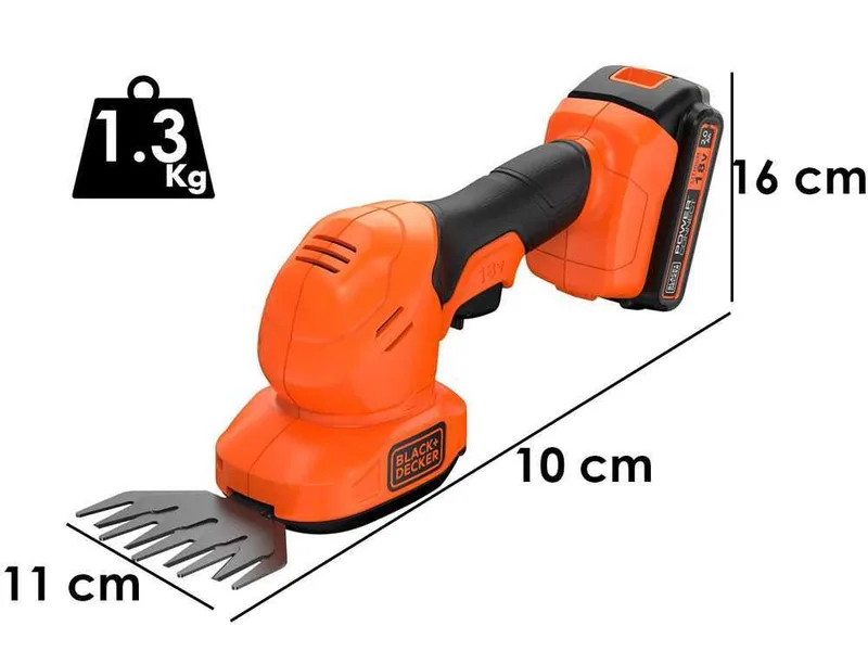 Black & Decker B&DBCSS18D1W - Cisaille à gazon à batterie - Sculpte-haie - sans batterie sans chargeur