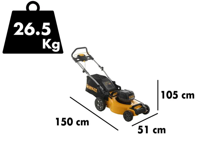 Tondeuse à gazon sur batterie DeWalt DCMW564P2-QW -2 Batteries 18V/5Ah - Largeur de coupe 48 cm